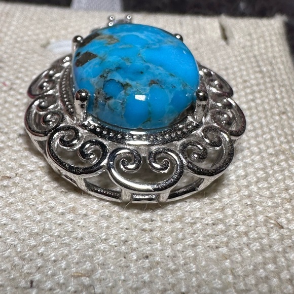 Mohave Oyster Turquoise 925 Sterling Silver Pendant - Picture 6 of 10
